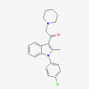 molecular formula C22H23ClN2O B13901598 1-(1-(4-Chlorophenyl)-2-methyl-1H-indol-3-yl)-2-(piperidin-1-yl)ethanone 