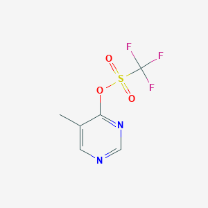 molecular formula C6H5F3N2O3S B13901610 5-Methyl-4-pyrimidinyl 1,1,1-trifluoromethanesulfonate 