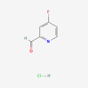 molecular formula C6H5ClFNO B13901641 4-Fluoropyridine-2-carbaldehyde;hydrochloride 