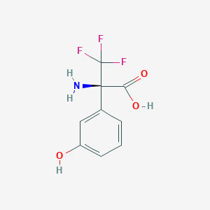 molecular formula C9H8F3NO3 B13901677 (2R)-2-amino-3,3,3-trifluoro-2-(3-hydroxyphenyl)propanoic acid 