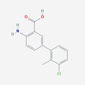 molecular formula C14H12ClNO2 B13901680 2-Amino-5-(3-chloro-2-methylphenyl)benzoic acid 