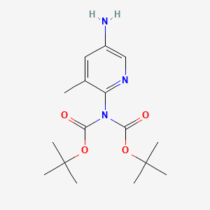 molecular formula C16H25N3O4 B13901697 Tert-butyl N-(5-amino-3-methyl-2-pyridyl)-N-tert-butoxycarbonyl-carbamate 