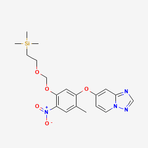 molecular formula C19H24N4O5Si B13901714 Trimethyl-[2-[[4-methyl-2-nitro-5-([1,2,4]triazolo[1,5-a]pyridin-7-yloxy)phenoxy]methoxy]ethyl]silane 