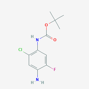 molecular formula C11H14ClFN2O2 B13901716 Tert-butyl N-(4-amino-2-chloro-5-fluorophenyl)carbamate 