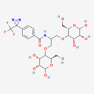 molecular formula C24H32F3N3O13 B13901732 2-N-[4-(1-Azitrifluoroethyl)benzoyl]-1,3-bis-(D-mannos-4-yloxy)-2-propylamine 