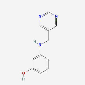 molecular formula C11H11N3O B13901752 3-(Pyrimidin-5-ylmethylamino)phenol 