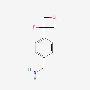 molecular formula C10H12FNO B13901774 (4-(3-Fluorooxetan-3-YL)phenyl)methanamine 