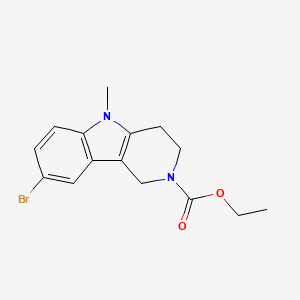 molecular formula C15H17BrN2O2 B1390185 ethyl 8-bromo-5-methyl-3,4-dihydro-1H-pyrido[4,3-b]indole-2(5H)-carboxylate CAS No. 1215657-89-8