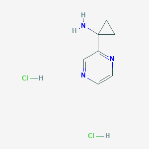 molecular formula C7H11Cl2N3 B13901882 1-Pyrazin-2-ylcyclopropanamine dihydrochloride 