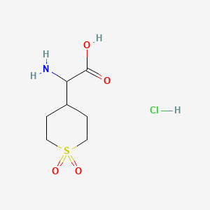 molecular formula C7H14ClNO4S B13901885 2-Amino-2-(1,1-dioxothian-4-yl)acetic acid;hydrochloride 