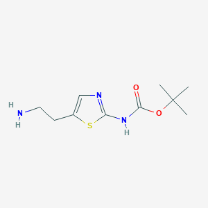 molecular formula C10H17N3O2S B1390189 tert-butyl 5-(2-Aminoethyl)thiazol-2-ylcarbamate CAS No. 875798-81-5