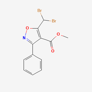 molecular formula C12H9Br2NO3 B1390195 Methyl 5-(dibromomethyl)-3-phenylisoxazole-4-carboxylate CAS No. 682352-68-7
