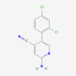 molecular formula C12H7Cl2N3 B1390197 2-Amino-5-(2,4-dichlorophenyl)isonicotinonitrile CAS No. 952206-43-8