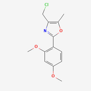 molecular formula C13H14ClNO3 B1390198 4-(Chloromethyl)-2-(2,4-dimethoxyphenyl)-5-methyl-1,3-oxazole CAS No. 1048918-49-5