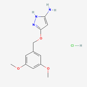 5-[(3,5-dimethoxyphenyl)methoxy]-2H-pyrazol-3-amine hydrochloride