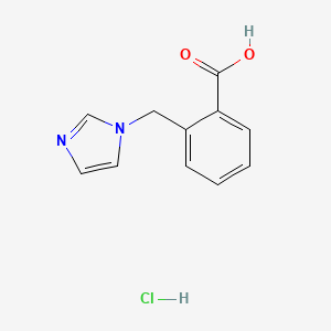 molecular formula C11H11ClN2O2 B1390223 2-Imidazol-1-ylmethyl-benzoic acid hydrochloride CAS No. 1185293-25-7