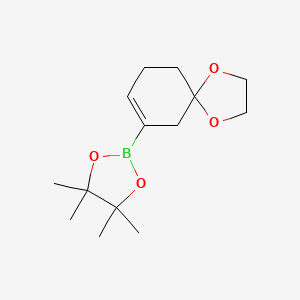 molecular formula C14H23BO4 B1390228 4,4,5,5-Tetramethyl-2-(1,4-dioxaspiro[4.5]dec-7-en-7-yl)-1,3,2-dioxaborolane CAS No. 1049730-46-2