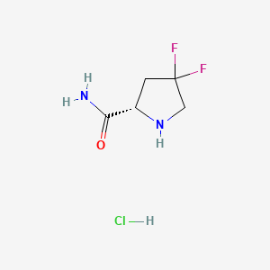 molecular formula C5H9ClF2N2O B1390229 (S)-4,4-Difluoropyrrolidine-2-carboxamide hydrochloride CAS No. 426844-51-1