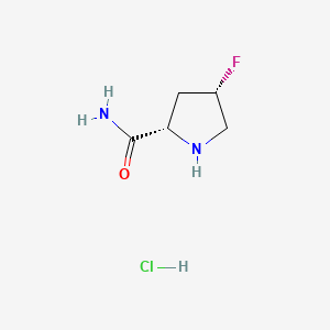 molecular formula C5H10ClFN2O B1390240 (2S,4S)-4-Fluoropyrrolidine-2-carboxamide hydrochloride CAS No. 426844-23-7