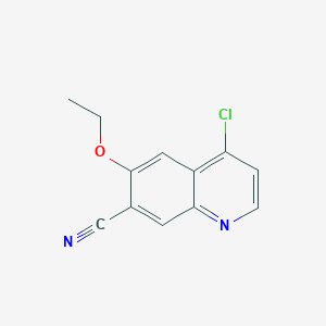 molecular formula C12H9ClN2O B13902449 4-Chloro-6-ethoxyquinoline-7-carbonitrile 