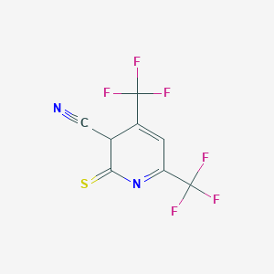 molecular formula C8H2F6N2S B13902487 2-Sulfanylidene-4,6-bis(trifluoromethyl)-2,3-dihydropyridine-3-carbonitrile CAS No. 265665-03-0