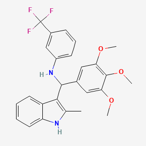 N-[(2-methyl-1H-indol-3-yl)-(3,4,5-trimethoxyphenyl)methyl]-3-(trifluoromethyl)aniline