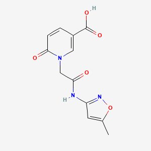 molecular formula C12H11N3O5 B1390264 1-[(5-Methyl-isoxazol-3-ylcarbamoyl)-methyl]-6-oxo-1,6-dihydro-pyridine-3-carboxylic acid CAS No. 1171917-11-5