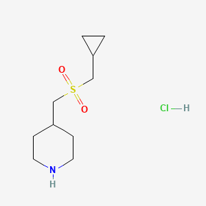 molecular formula C10H20ClNO2S B1390269 4-{[(Cyclopropylmethyl)sulfonyl]methyl}piperidine hydrochloride CAS No. 1185295-04-8