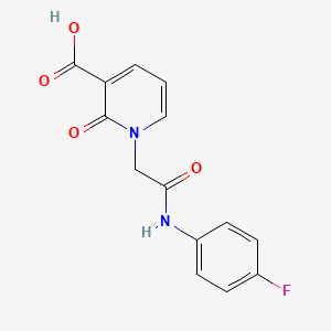 molecular formula C14H11FN2O4 B1390273 1-[(4-Fluoro-phenylcarbamoyl)-methyl]-2-oxo-1,2-dihydro-pyridine-3-carboxylic acid CAS No. 1171917-13-7