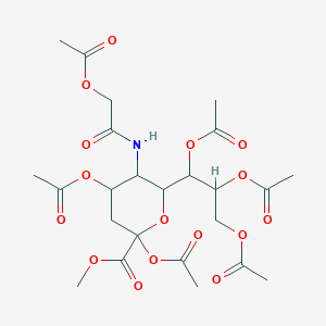 molecular formula C24H33NO16 B13902734 Methyl 2,4-diacetyloxy-5-[(2-acetyloxyacetyl)amino]-6-(1,2,3-triacetyloxypropyl)oxane-2-carboxylate 