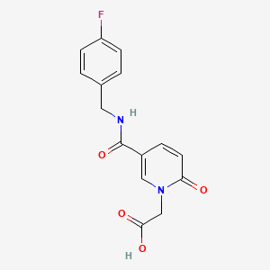 molecular formula C15H13FN2O4 B1390274 [5-(4-Fluoro-benzylcarbamoyl)-2-oxo-2H-pyridin-1-yl]-acetic acid CAS No. 1171917-04-6