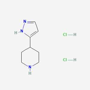 molecular formula C8H15Cl2N3 B1390275 4-(1H-Pyrazol-3-yl)piperidine dihydrochloride CAS No. 690262-00-1