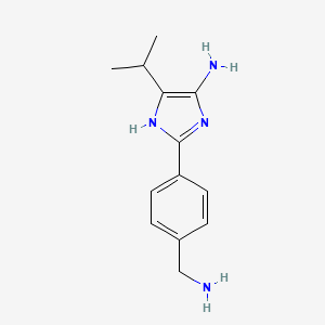 molecular formula C13H18N4 B13902765 2-[4-(aminomethyl)phenyl]-5-propan-2-yl-1H-imidazol-4-amine 