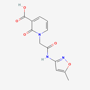 molecular formula C12H11N3O5 B1390279 1-[(5-Methyl-isoxazol-3-ylcarbamoyl)-methyl]-2-oxo-1,2-dihydro-pyridine-3-carboxylic acid CAS No. 1171917-18-2