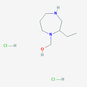 molecular formula C8H20Cl2N2O B1390281 (2-Ethyl-1,4-diazepan-1-yl)methanol dihydrochloride CAS No. 1185298-88-7