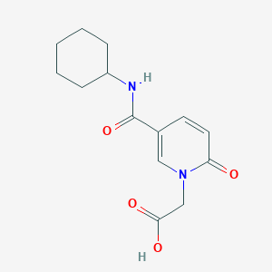 molecular formula C14H18N2O4 B1390284 (5-Cyclohexylcarbamoyl-2-oxo-2H-pyridin-1-YL)-acetic acid CAS No. 1171917-07-9