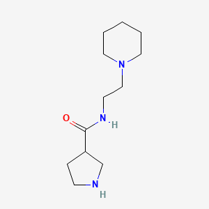 molecular formula C12H23N3O B1390285 Pyrrolidine-3-carboxylic acid (2-piperidin-1-yl-ethyl)-amide CAS No. 1171917-19-3