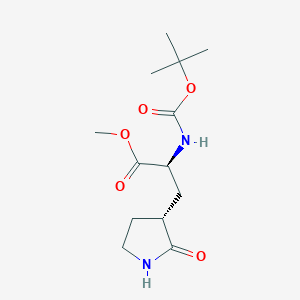 molecular formula C13H22N2O5 B13902883 Methyl (2S)-2-(tert-butoxycarbonylamino)-3-[(3R)-2-oxopyrrolidin-3-YL]propanoate 