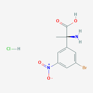 molecular formula C9H10BrClN2O4 B13902939 (2R)-2-amino-2-(3-bromo-5-nitrophenyl)propanoic acid;hydrochloride 