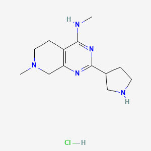 molecular formula C13H22ClN5 B1390301 Methyl-(7-methyl-2-pyrrolidin-3-yl-5,6,7,8-tetrahydro-pyrido[3,4-d]pyrimidin-4-yl)-amine hydrochloride CAS No. 1185301-80-7