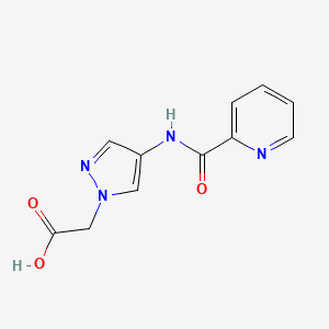 molecular formula C11H10N4O3 B1390302 {4-[(Pyridine-2-carbonyl)-amino]-pyrazol-1-YL}-acetic acid CAS No. 1183357-77-8