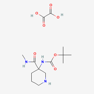 molecular formula C14H25N3O7 B13903033 tert-butyl N-[3-(methylcarbamoyl)-3-piperidyl]carbamate;oxalic acid 