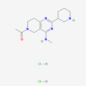 molecular formula C15H25Cl2N5O B1390304 1-(4-Methylamino-2-piperidin-3-yl-7,8-dihydro-5h-pyrido[4,3-d]pyrimidin-6-yl)-ethanone dihcl CAS No. 1185295-49-1