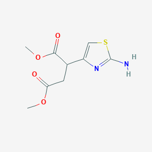 molecular formula C9H12N2O4S B13903050 Dimethyl 2-(2-amino-1,3-thiazol-4-yl)butanedioate 