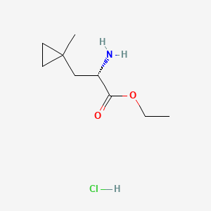 molecular formula C9H18ClNO2 B13903190 ethyl (2S)-2-amino-3-(1-methylcyclopropyl)propanoate;hydrochloride 