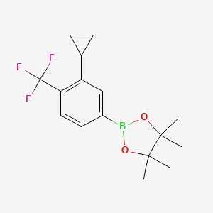 molecular formula C16H20BF3O2 B13903198 4-Trifluoromethyl-3-cyclopropylphenylboronic acid pinacol ester CAS No. 1402227-03-5