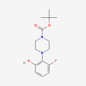 molecular formula C15H21FN2O3 B1390320 Tert-butyl 4-(2-fluoro-6-hydroxyphenyl)piperazine-1-carboxylate CAS No. 1171917-82-0