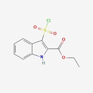 molecular formula C11H10ClNO4S B1390323 3-Chlorosulfonylindole-2-carboxylic acid ethyl ester CAS No. 1171918-03-8