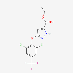 ethyl 3-[2,6-dichloro-4-(trifluoromethyl)phenoxy]-1H-pyrazole-5-carboxylate