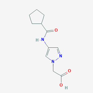 molecular formula C11H15N3O3 B1390326 [4-(Cyclopentanecarbonyl-amino)-pyrazol-1-yl]-acetic acid CAS No. 1183764-58-0